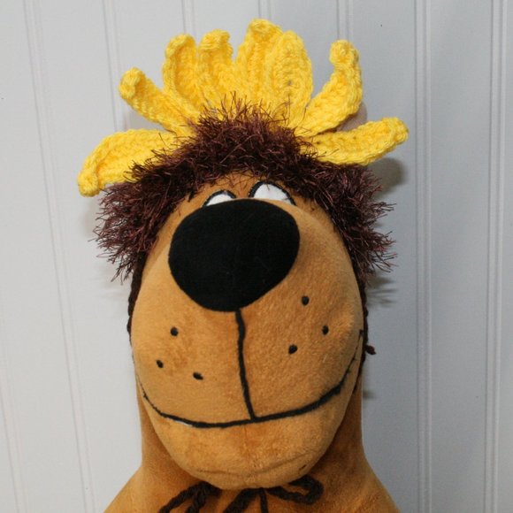 HAND CRAFTED Floral Sunflower Cat Hat Crochet Hairy Wig Costume Photo Prop - Picture 5 of 12